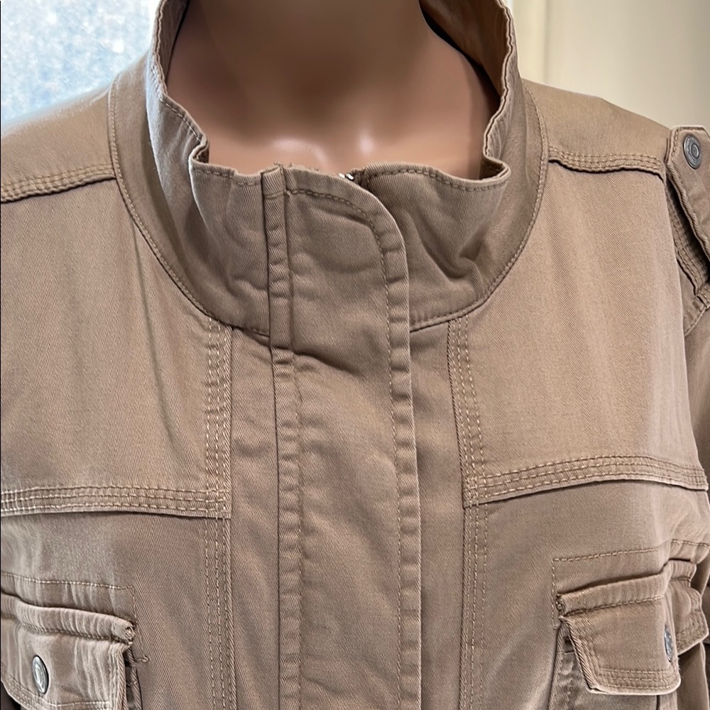 Safari Jacket, Cotton with Lots of Pockets! Zipper and Snaps, Excellent Conditi - Picture 3 of 12